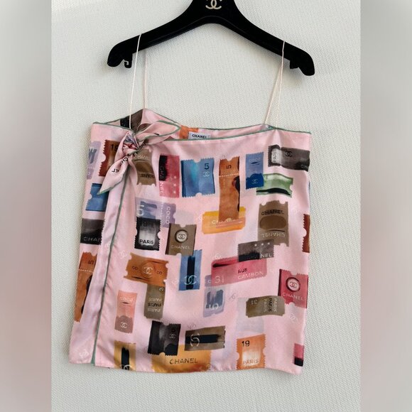 Chanel Silk Print Cami Top - Picture 1 of 8